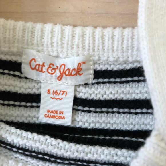 Cat & Jack NWT Black White Striped Knit Tank Size S (6/7) - Picture 3 of 7